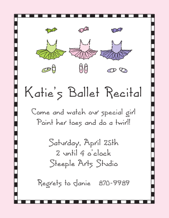 ballet recital invitations